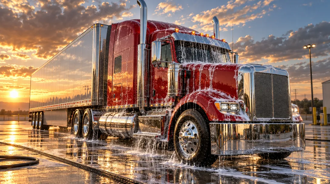 3D render of a gleaming 18-wheeler cab